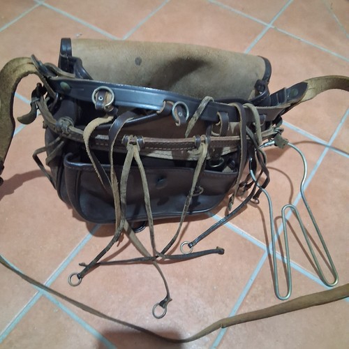 Vintage leder jagdtasche - vintage, /