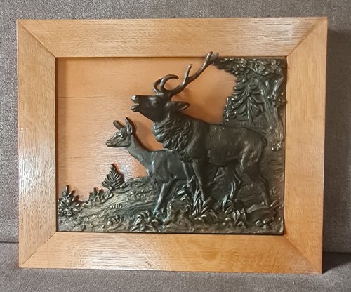 Altes jagd relief bild - relief-bild, hirsch